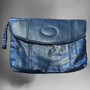 Vintage MCI Zip Up Leather Clutch Purse